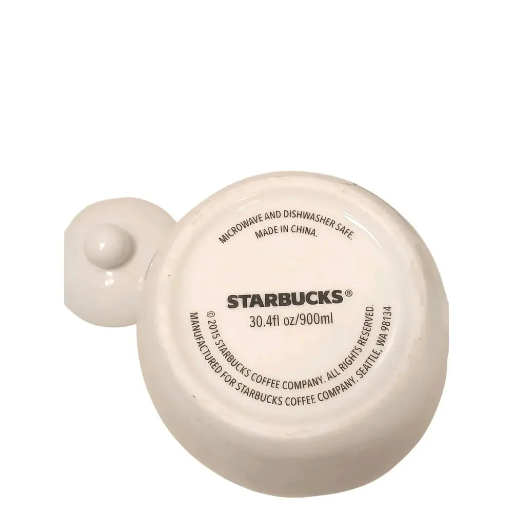 Starbucks SET Coffee Tea Pot Cups Stand White Ceramic Modern Minimalst Espresso - Picture 9 of 10